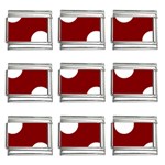 Polka Dots - White on Maroon Red 9mm Italian Charm (9 pack)