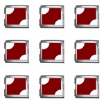Polka Dots - White on Maroon Red Mega Link Italian Charm (9 pack)