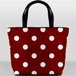 Polka Dots - White on Maroon Red Bucket Bag