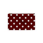 Polka Dots - White on Maroon Red Cosmetic Bag (S)
