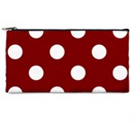 Polka Dots - White on Maroon Red Pencil Case