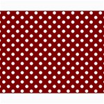 Polka Dots - White on Maroon Red Collage 11  x 14 