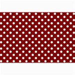 Polka Dots - White on Maroon Red Collage 12  x 18 