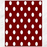 Polka Dots - White on Maroon Red Canvas 11  x 14 