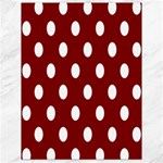 Polka Dots - White on Maroon Red Canvas 18  x 24 