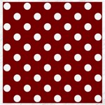 Polka Dots - White on Maroon Red Canvas 20  x 20 