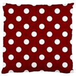 Polka Dots - White on Maroon Red Large Cushion Case (Two Sides)