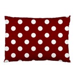 Polka Dots - White on Maroon Red Pillow Case (Two Sides)