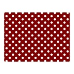 Polka Dots - White on Maroon Red Double Sided Flano Blanket (Mini)