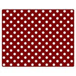 Polka Dots - White on Maroon Red Double Sided Flano Blanket (Medium)