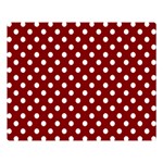 Polka Dots - White on Maroon Red Double Sided Flano Blanket (Large)