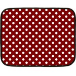 Polka Dots - White on Maroon Red Double Sided Fleece Blanket (Mini)