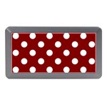 Polka Dots - White on Maroon Red Memory Card Reader (Mini)