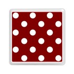 Polka Dots - White on Maroon Red Memory Card Reader with Storage (Square)