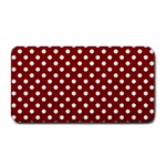 Polka Dots - White on Maroon Red Medium Bar Mat