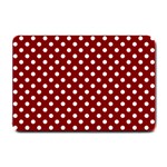 Polka Dots - White on Maroon Red Small Doormat