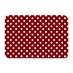 Polka Dots - White on Maroon Red Plate Mat