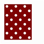 Polka Dots - White on Maroon Red Small Garden Flag (Two Sides)