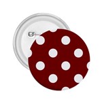 Polka Dots - White on Maroon Red 2.25  Button