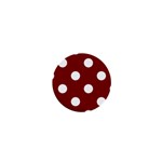 Polka Dots - White on Maroon Red 1  Mini Magnet
