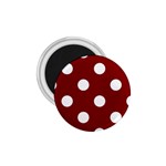 Polka Dots - White on Maroon Red 1.75  Magnet