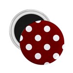 Polka Dots - White on Maroon Red 2.25  Magnet