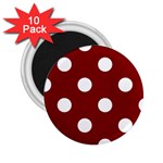 Polka Dots - White on Maroon Red 2.25  Magnet (10 pack)