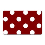 Polka Dots - White on Maroon Red Magnet (Rectangular)