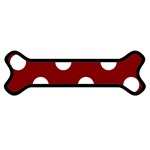 Polka Dots - White on Maroon Red Magnet (Dog Bone)