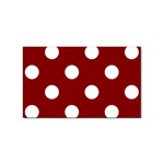Polka Dots - White on Maroon Red Sticker (Rectangular)