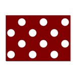 Polka Dots - White on Maroon Red Sticker A4 (100 pack)