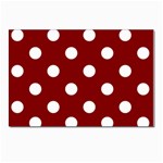 Polka Dots - White on Maroon Red Postcard 4 x 6  (Pkg of 10)