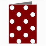 Polka Dots - White on Maroon Red Greeting Card