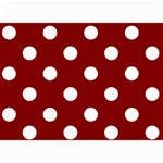 Polka Dots - White on Maroon Red 5  x 7  Photo Cards