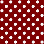 Polka Dots - White on Maroon Red ScrapBook Page 8  x 8 