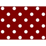 Polka Dots - White on Maroon Red Birthday Cake 3D Greeting Card (7x5)