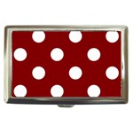 Polka Dots - White on Maroon Red Cigarette Money Case