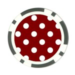 Polka Dots - White on Maroon Red Poker Chip Card Guard