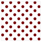 Polka Dots - Maroon Red on White Large Satin Scarf (Square)
