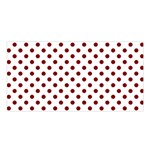 Polka Dots - Maroon Red on White Satin Shawl