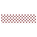 Polka Dots - Maroon Red on White Satin Scarf (Oblong)