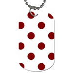 Polka Dots - Maroon Red on White Dog Tag (One Side)