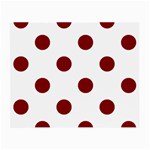 Polka Dots - Maroon Red on White Small Glasses Cloth