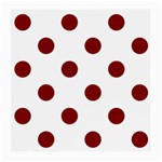 Polka Dots - Maroon Red on White Medium Glasses Cloth (2 Sides)