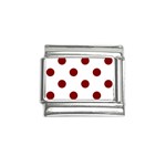 Polka Dots - Maroon Red on White Italian Charm (9mm)