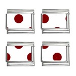 Polka Dots - Maroon Red on White 9mm Italian Charm (4 pack)