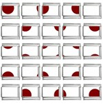 Polka Dots - Maroon Red on White 9mm Italian Charm (25 pack)