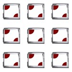 Polka Dots - Maroon Red on White Mega Link Italian Charm (9 pack)