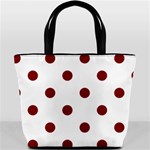 Polka Dots - Maroon Red on White Bucket Bag