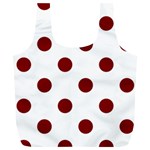 Polka Dots - Maroon Red on White Full Print Recycle Bag (XL)